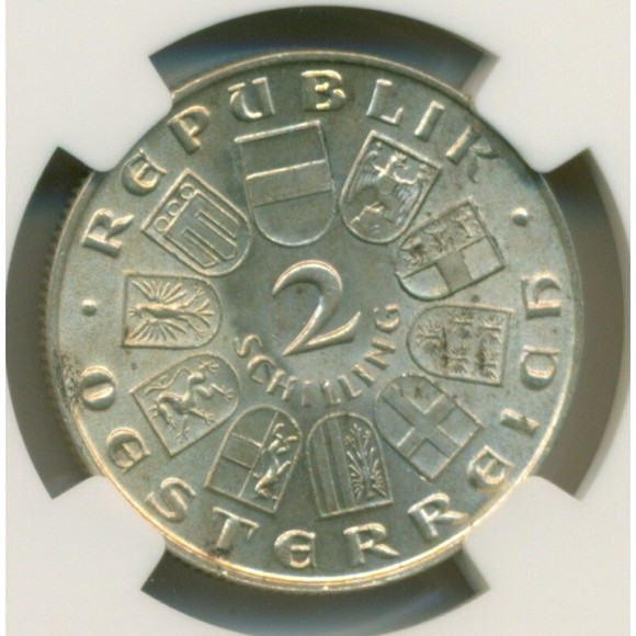 Austria Silver 1932 2 Schilling Joseph Haydn MS62 Key Date - Picture 4 of 4